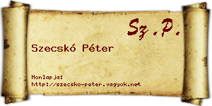 Szecskó Péter névjegykártya
